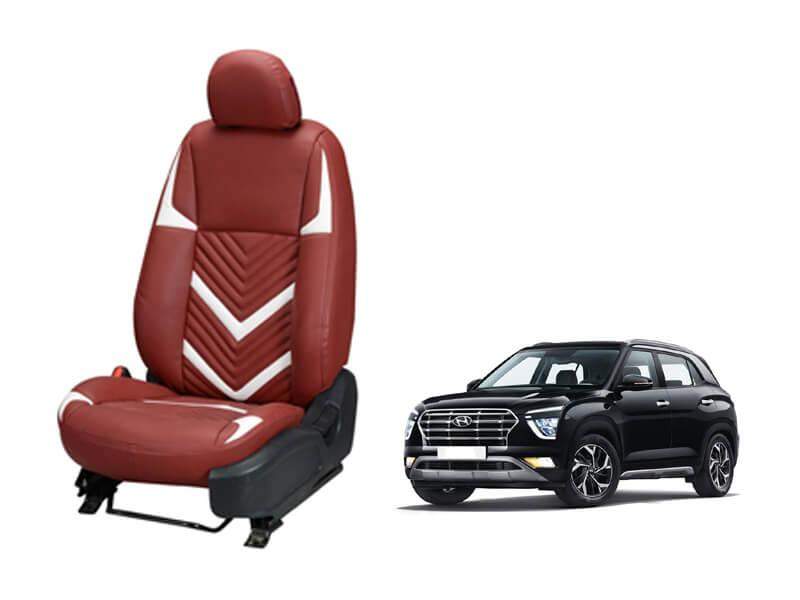 Hyundai Creta (2020) Art Leather Seat Cover in Zig-Zag Design