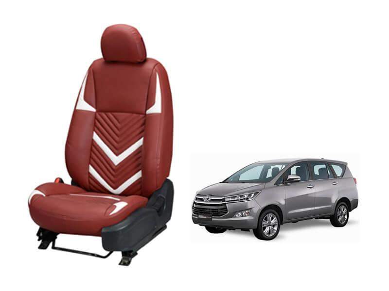 Toyota Innova Crysta 2016 Zig Zag series 3D Custom art leather car seat covers