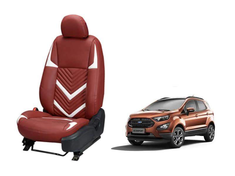 Ford EcoSport (2017) and Onward Art Leather Seat Cover in Zig-Zag Design