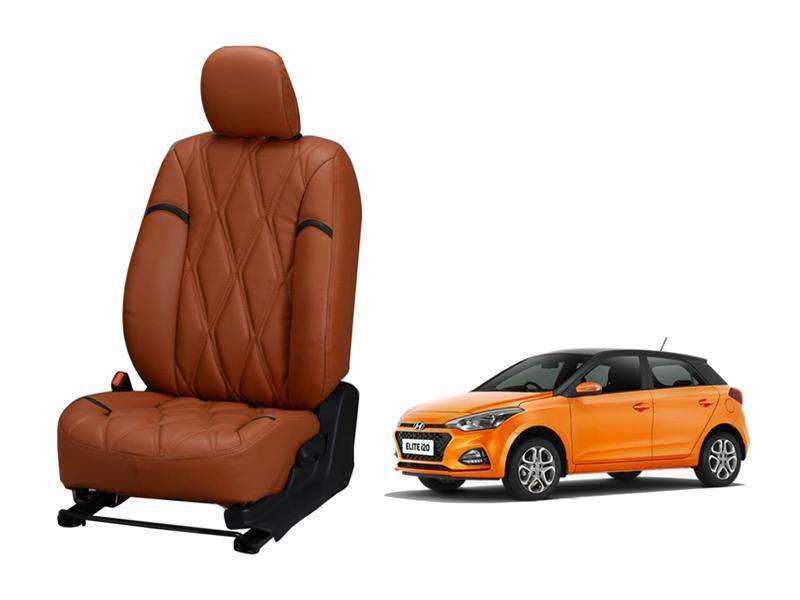 Hyundai Elite i-20 (2018-2019) Nappa Leather Seat Cover - Kite Design