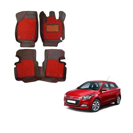 Hyundai Elite i-20 (2014-17) Deluxe Floor Mats - Black/Red Colour