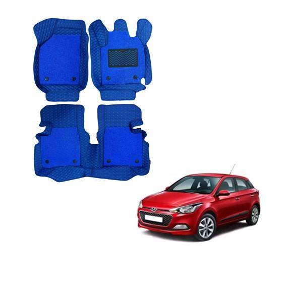 Hyundai Elite i-20 (2014-2017) Premium 7D Foot Mats - Blue Colour