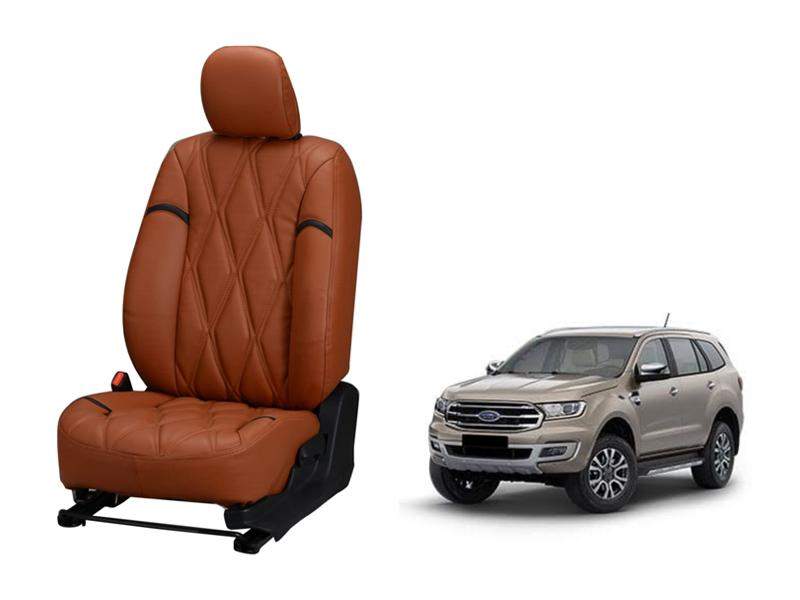 Ford Endeavour Nappa Leather Seat Cover - Kite Design | DriveStylish