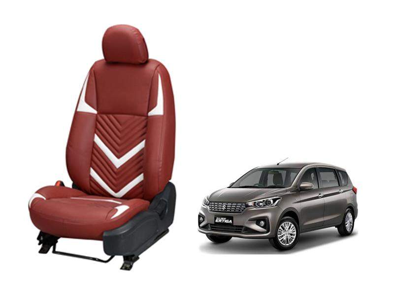 Maruti Suzuki Ertiga 2018 Zig Zag SERIES 3D CUSTOM ART LEATHER CAR SEAT COVERS