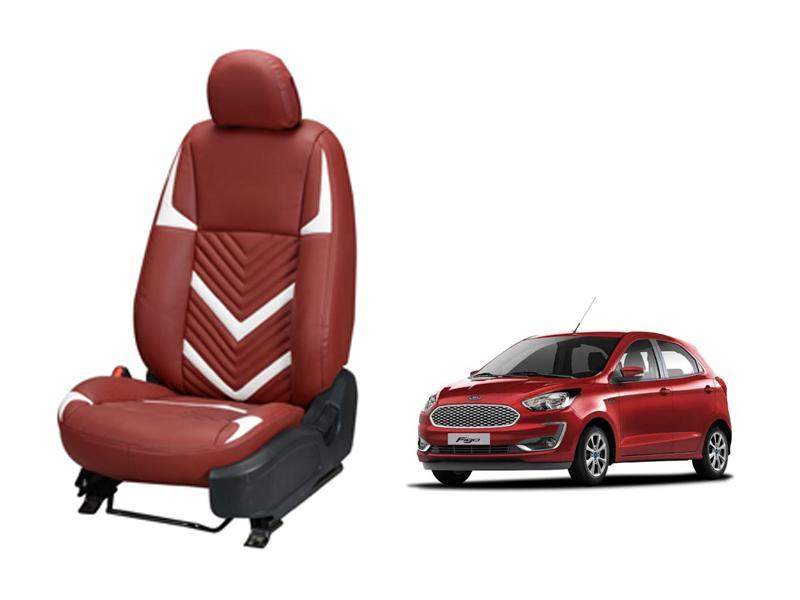 Ford Figo Art Leather Seat Cover in Zig-Zag Design | DriveStylish