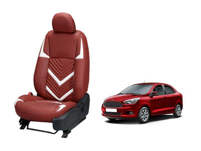 Ford Figo Aspire Art Leather Seat Cover in Zig-Zag Design | DriveStylish