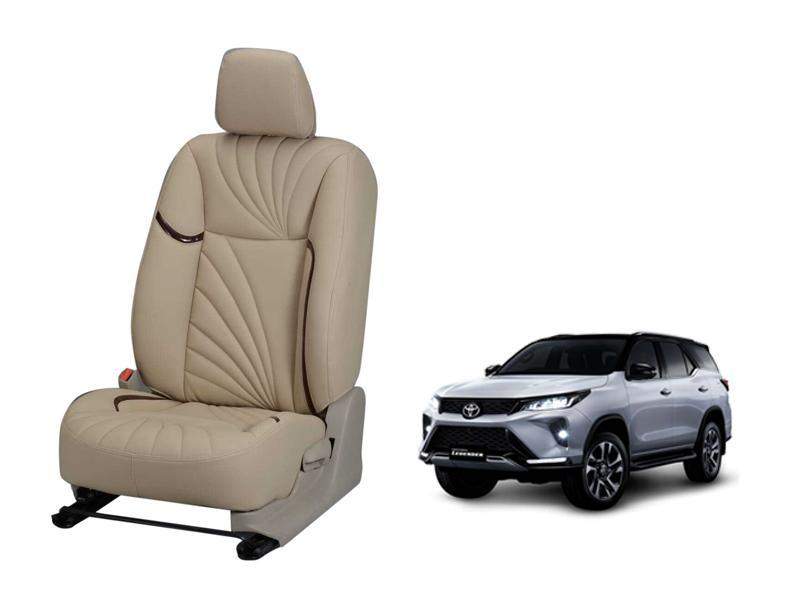 Toyota Fortuner Legender Nappa Leather Seat Cover - Dove Design