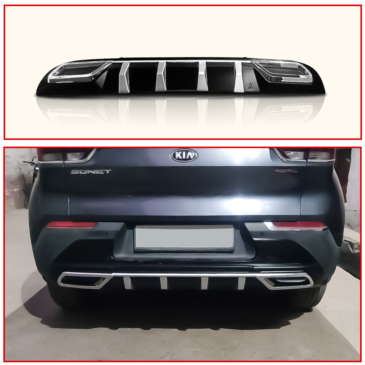 Front and Rear Bumper Safety Guard Protectors for Kia Sonet