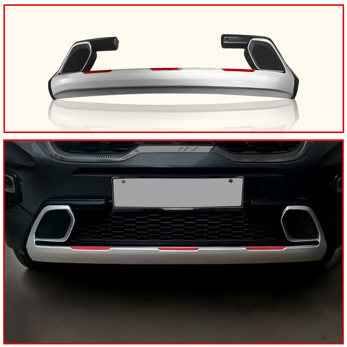 Front and Rear Bumper Safety Guard Protectors for Kia Sonet