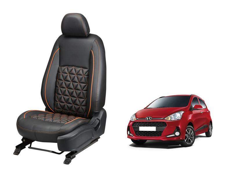 Hyundai Grand i-10 Nappa Leather Seat Cover in Diamond-Cut Series