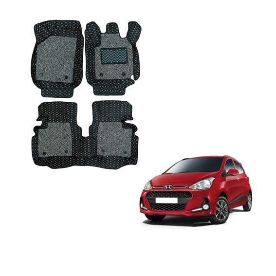 Hyundai Grand i-10 Nios Luxurious Foot Mats - Black/Grey Colour