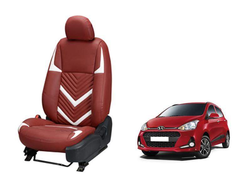 Hyundai Grand i-10 Art Leather Seat Cover in Zig-Zag Design