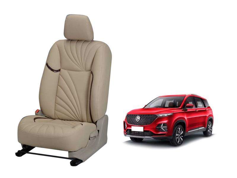 MG Hector+ Dove Series 3D Custom Nappa Leather Car Seat Covers