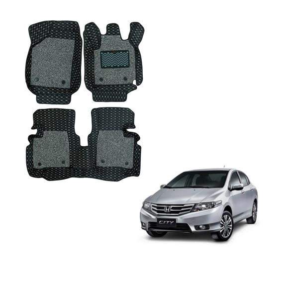 Honda City i-VTEC (2010) Spacious Foot Mats - Black/Grey Colour