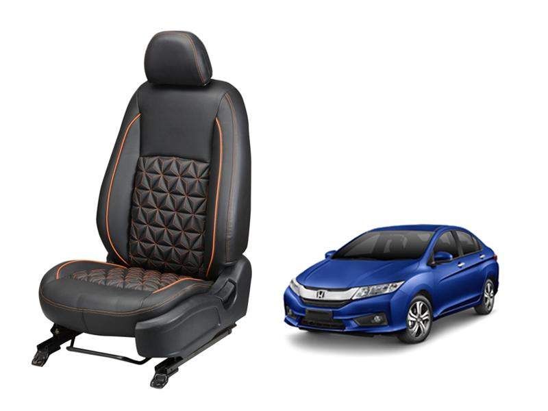 Honda City (2014) Nappa Leather Seat Cover in Diamond-Cut Series