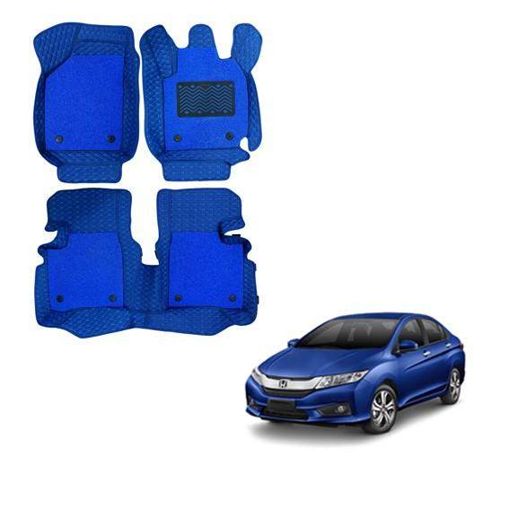 Honda City (2014) Superior 7D Foot Mats - Blue Colour