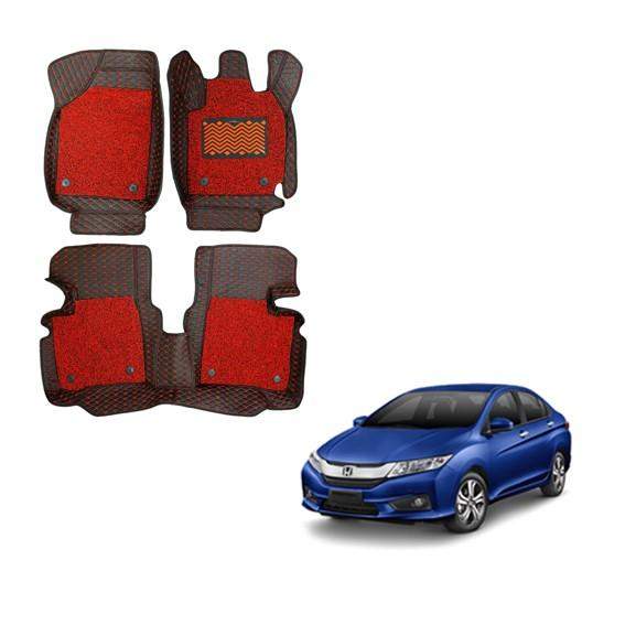 Honda City (2014) Premium Floor Mats - Black/Red Colour