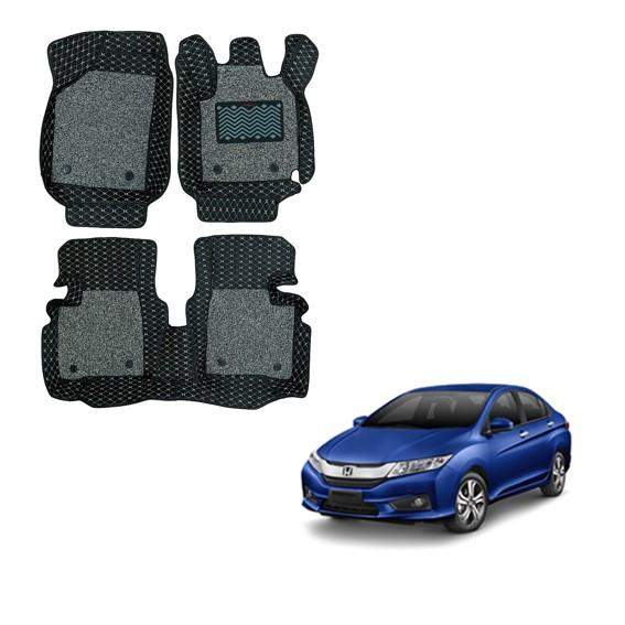 Honda City (2014) Spacious Foot Mats - Black/Grey Colour