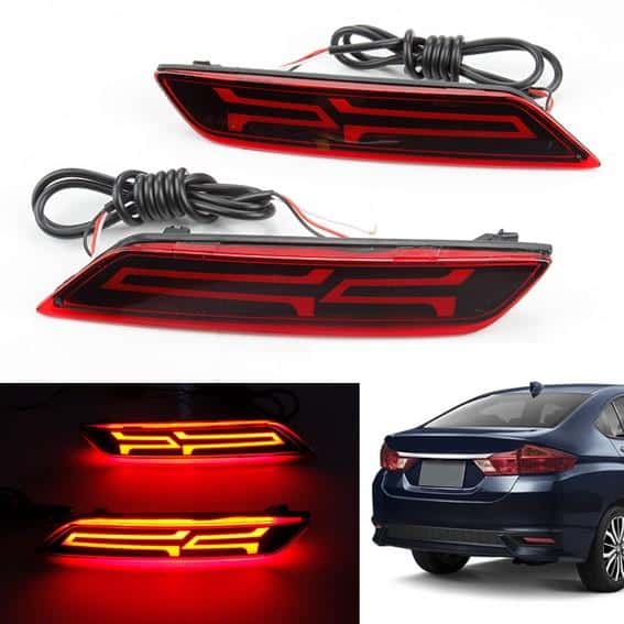 Rear Bumper Reflector LED Lights for Honda City (2017)