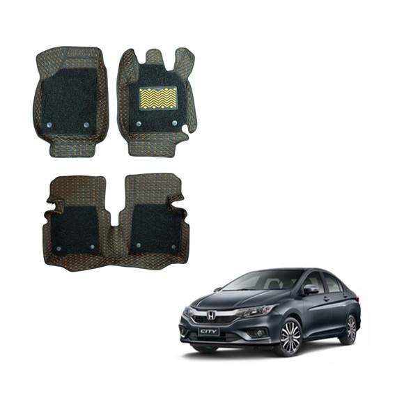 Honda City (2017) Superior 7D Mats - Silver/Tan Colour