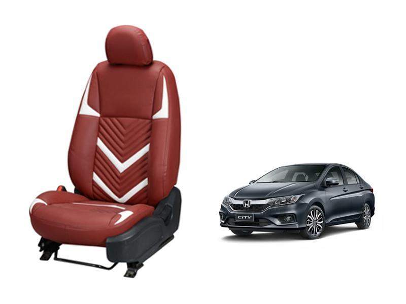 Honda City (2017) Art Leather Seat Cover in Zig-Zag Design