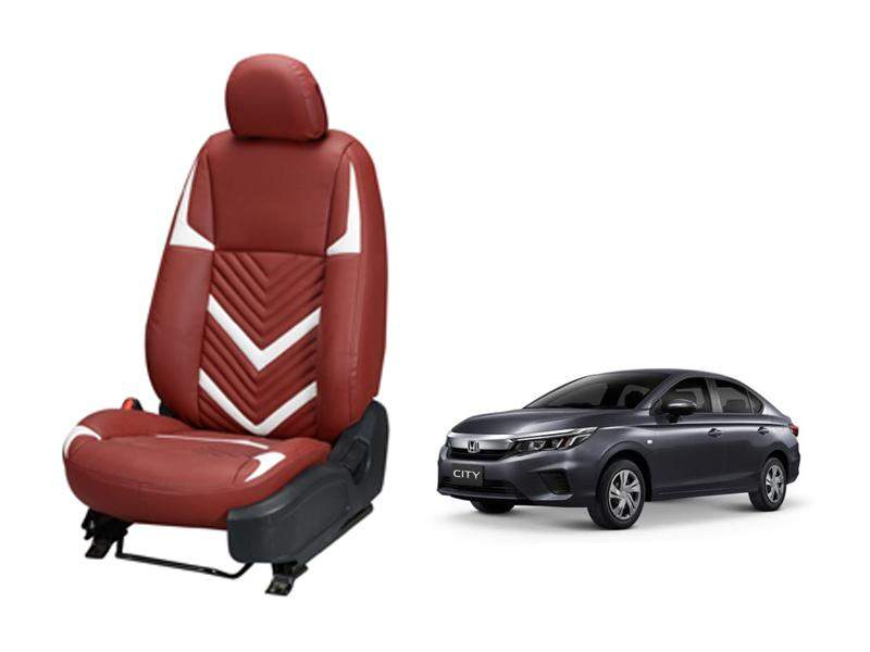 Honda City (2020) Art Leather Seat Cover in Zig-Zag Design