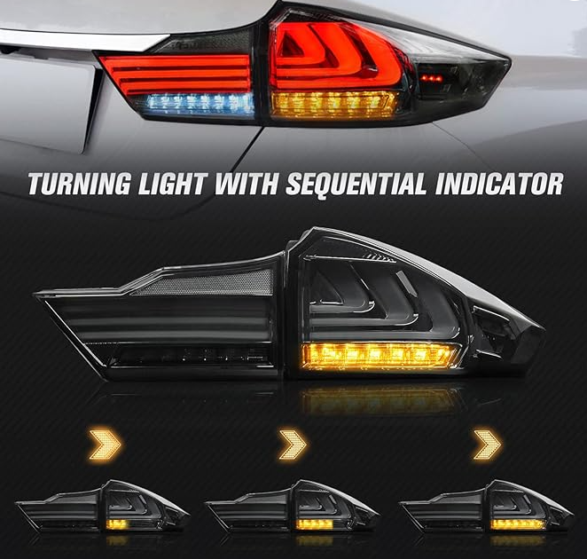 Honda City LED Tail Lights with BMW Rear Lights Design