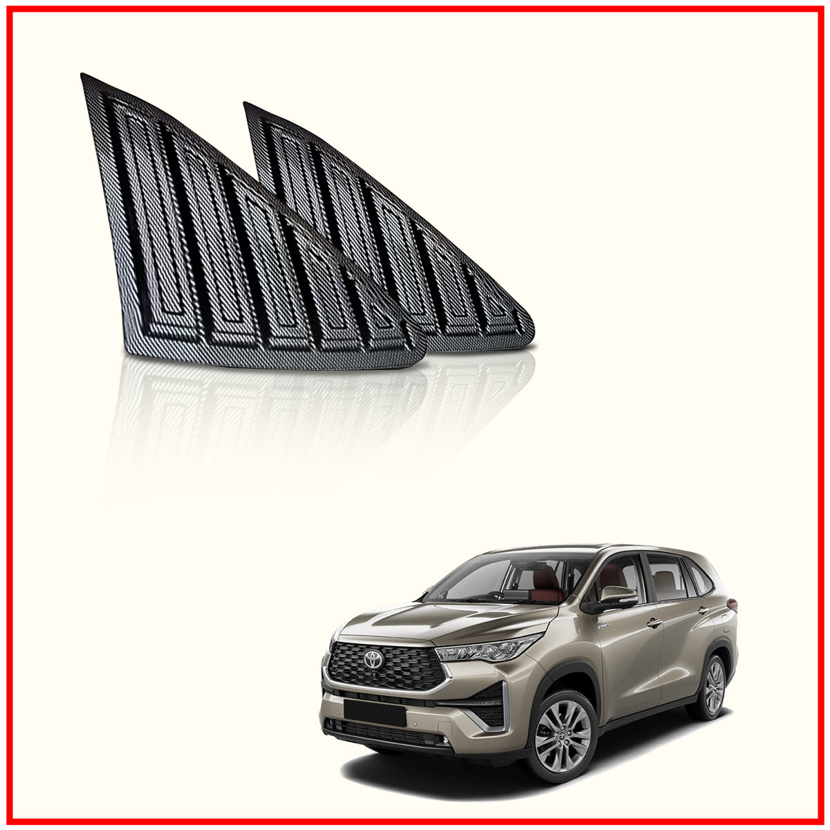 Hycross Rear Window Side Louvers || Carbon Fiber And Glossy Black Finish
