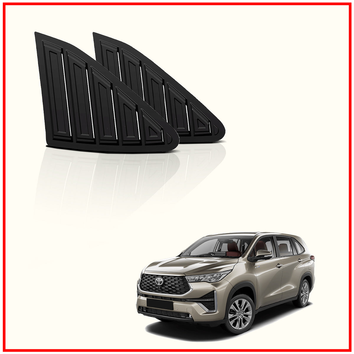 Hycross Rear Window Side Louvers || Carbon Fiber And Glossy Black Finish
