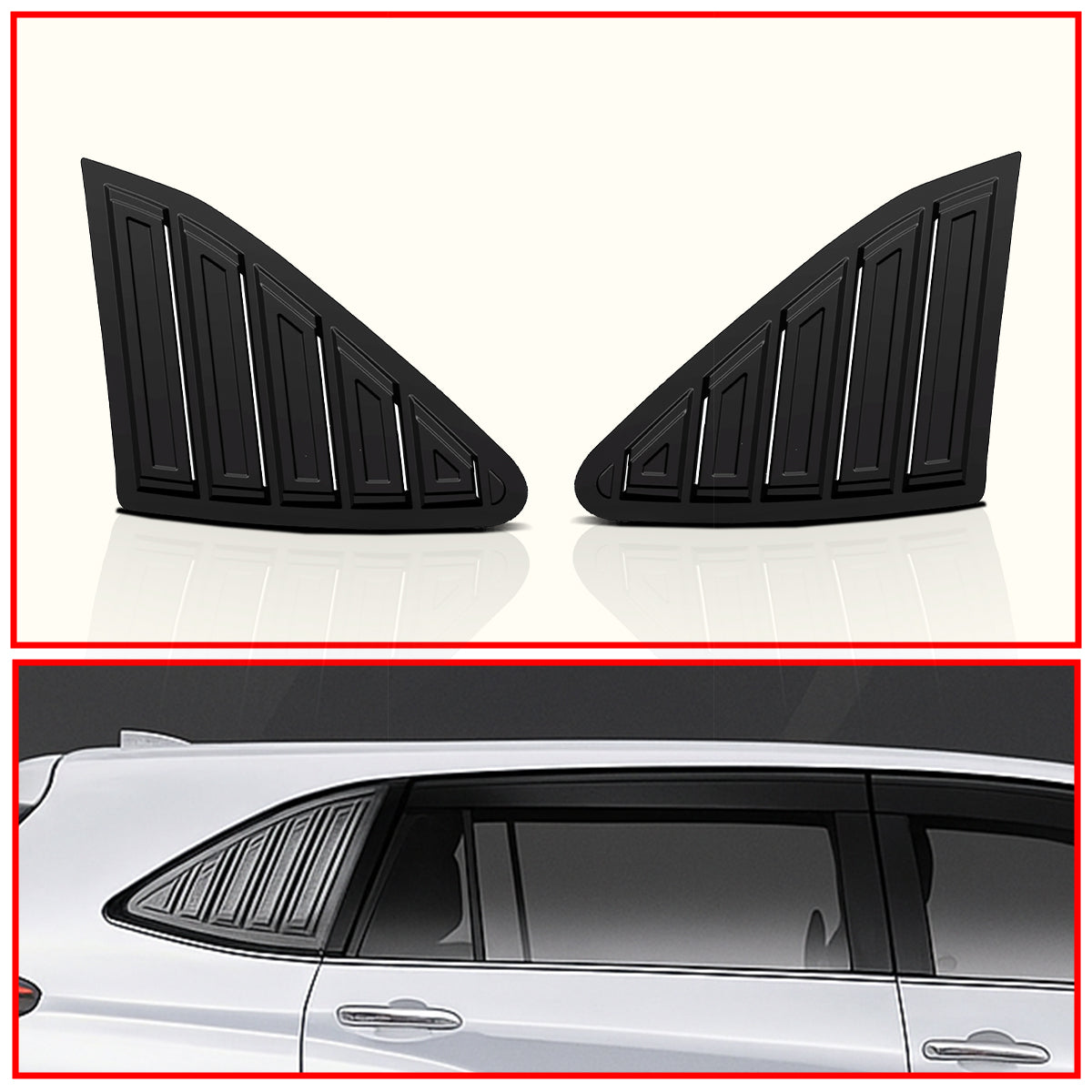 Hycross Rear Window Side Louvers || Carbon Fiber And Glossy Black Finish