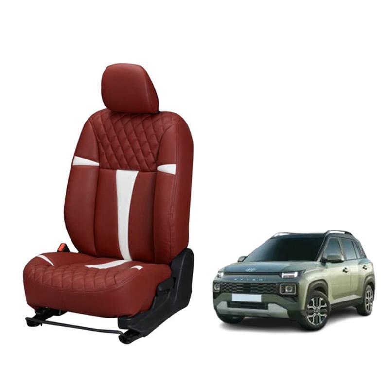 Hyundai Exter Art Leather Seat Cover - Racing Design