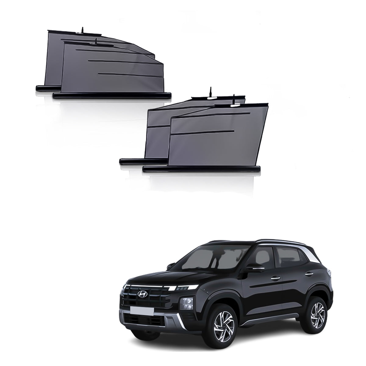Hyundai Creta 2024 Automatic window roller curtains | Car Roller Retractable Sun Shades