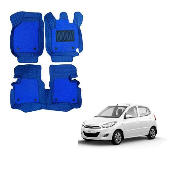 Hyundai i-10 Luxury 7D Foot Mats - Blue Colour