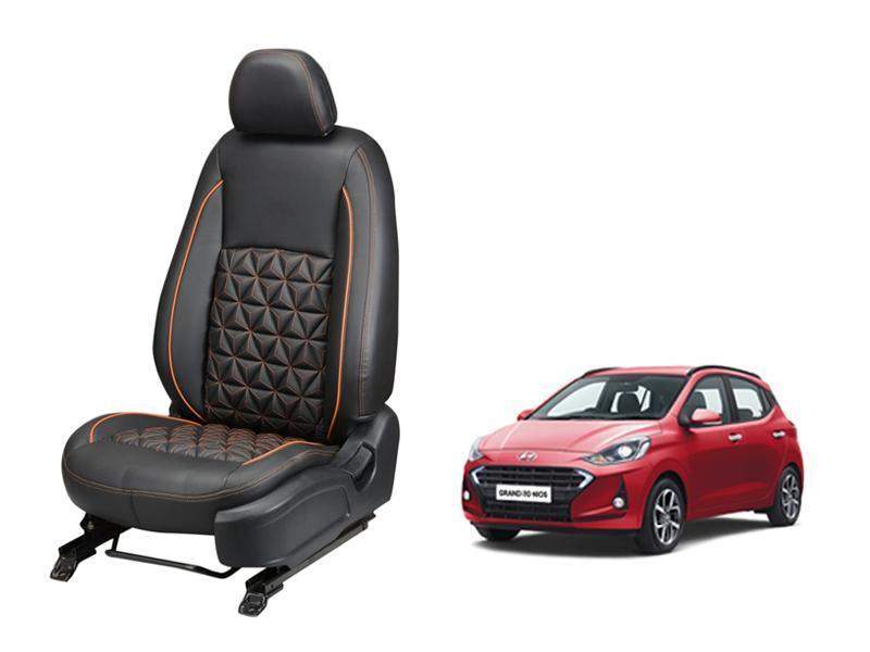 Hyundai Grand i10 Nios Nappa Leather Seat Cover in Diamond-Cut Series