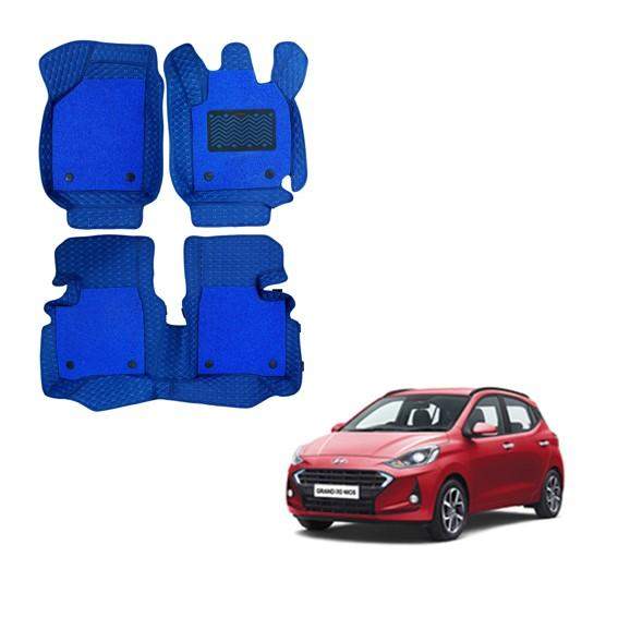 Hyundai Grand i-10 Nios Stylish 7D Foot Mats - Blue Colour