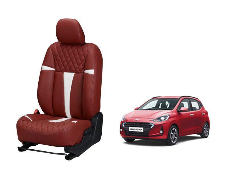 Hyundai Grand i10 Nios Art Leather Seat Cover - Racing Design