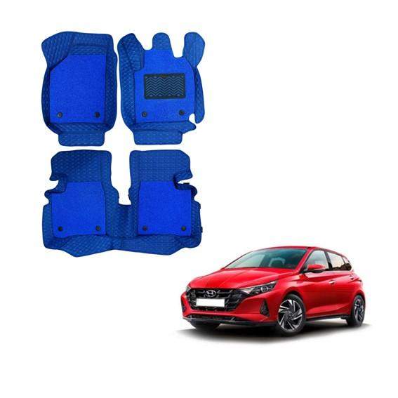 Hyundai i-20 (2020) Spacious 7D Foot Mats - Blue Colour