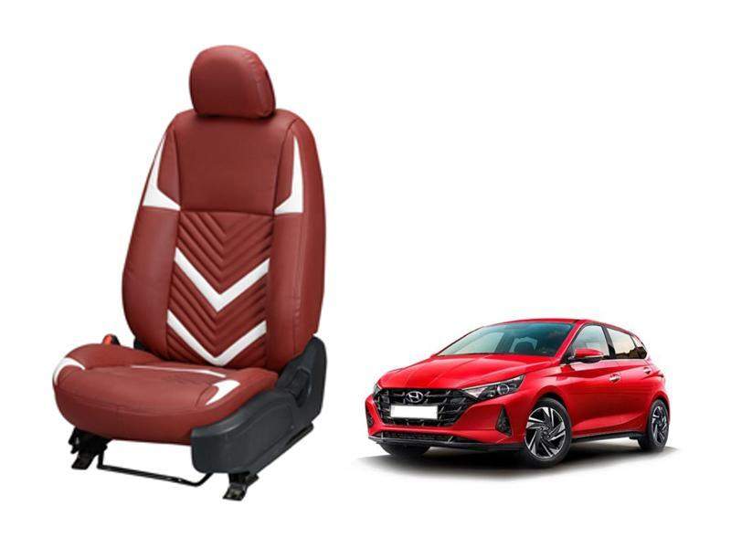 Hyundai i-20 (2020) Art Leather Seat Cover in Zig-Zag Design