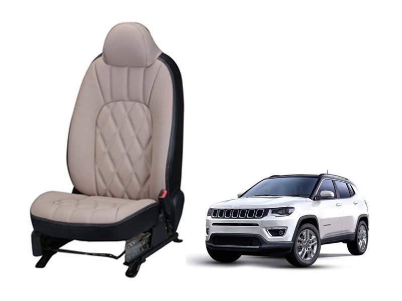 Jeep Compass Art Leather Seat Cover - Threading Design