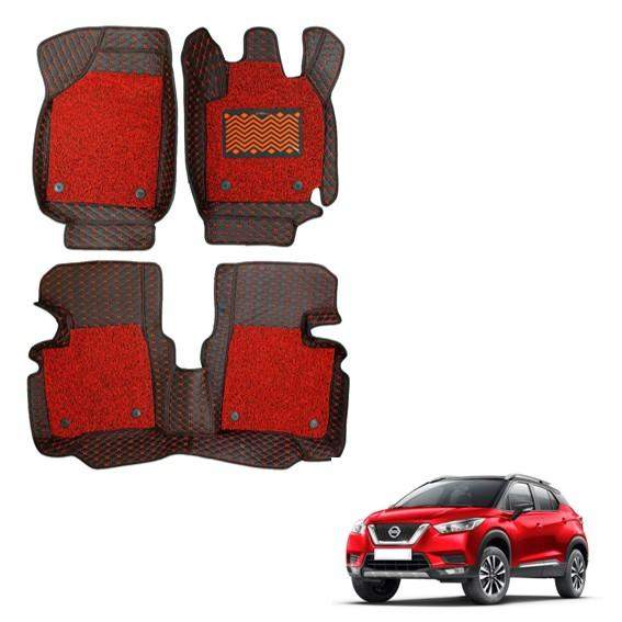 Spacious Foot Mats for Nissan Kicks - Red Colour