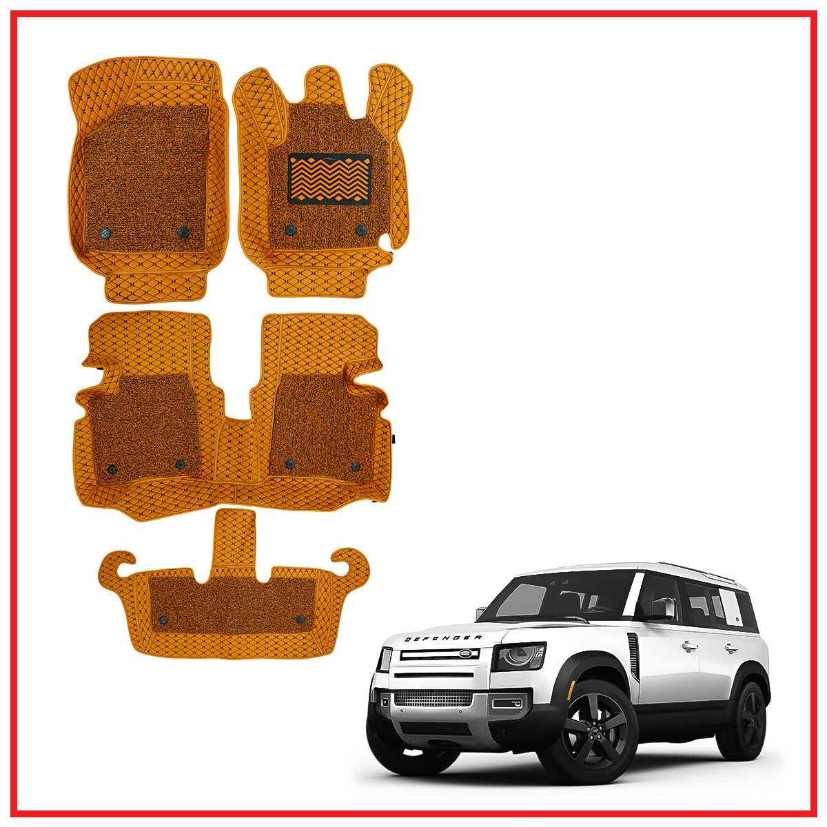 Land Rover Defender 7d Floor Premium Foot Mats