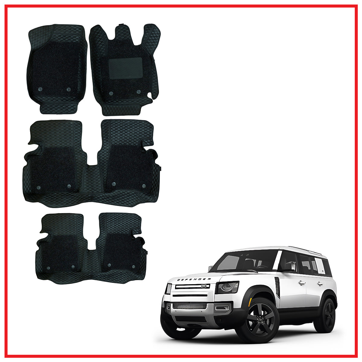 Land Rover Defender 7d Floor Premium Foot Mats