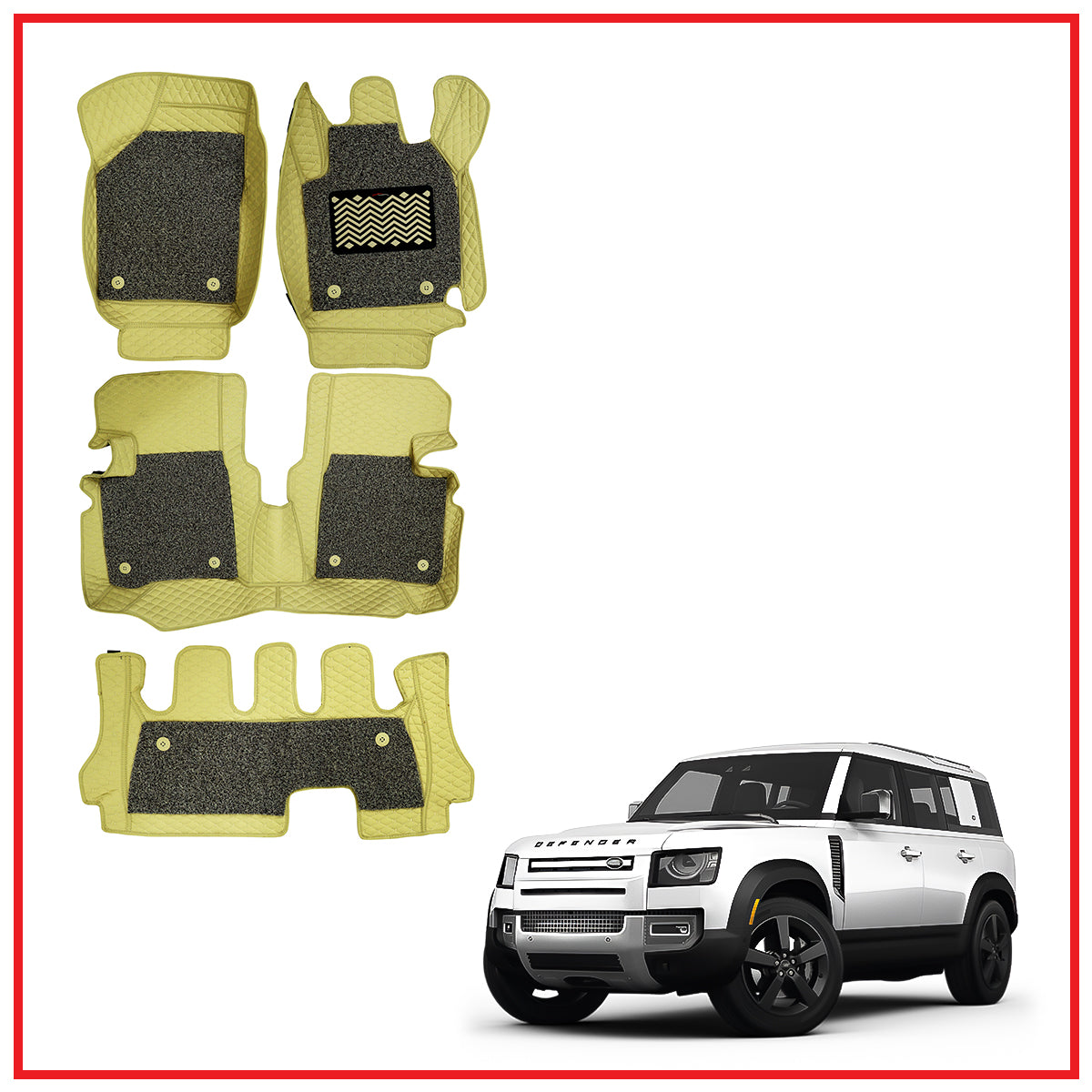 Land Rover Defender 7d Floor Premium Foot Mats