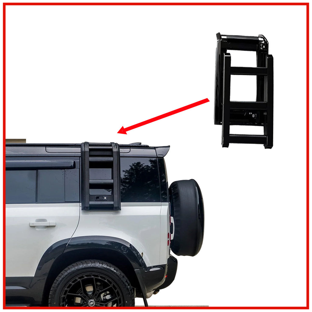 Land Rover Defender Deployable Roof Ladder Black || Silver