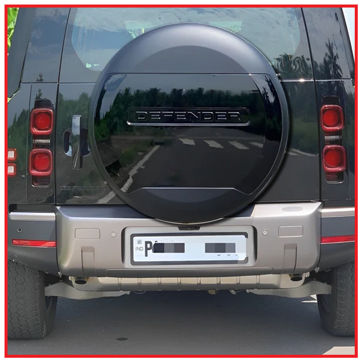Land Rover Defender Stepney Cover Black || Black and White || Balck and Silver