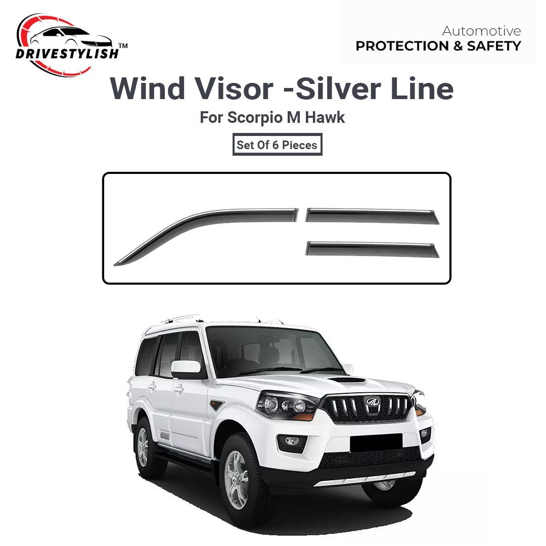 Mahindra Scorpio m-HAWK Wind Visor – Chrome Insert