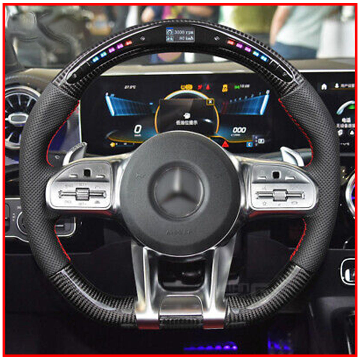 Mercedes Black AMG LED Steering Wheel