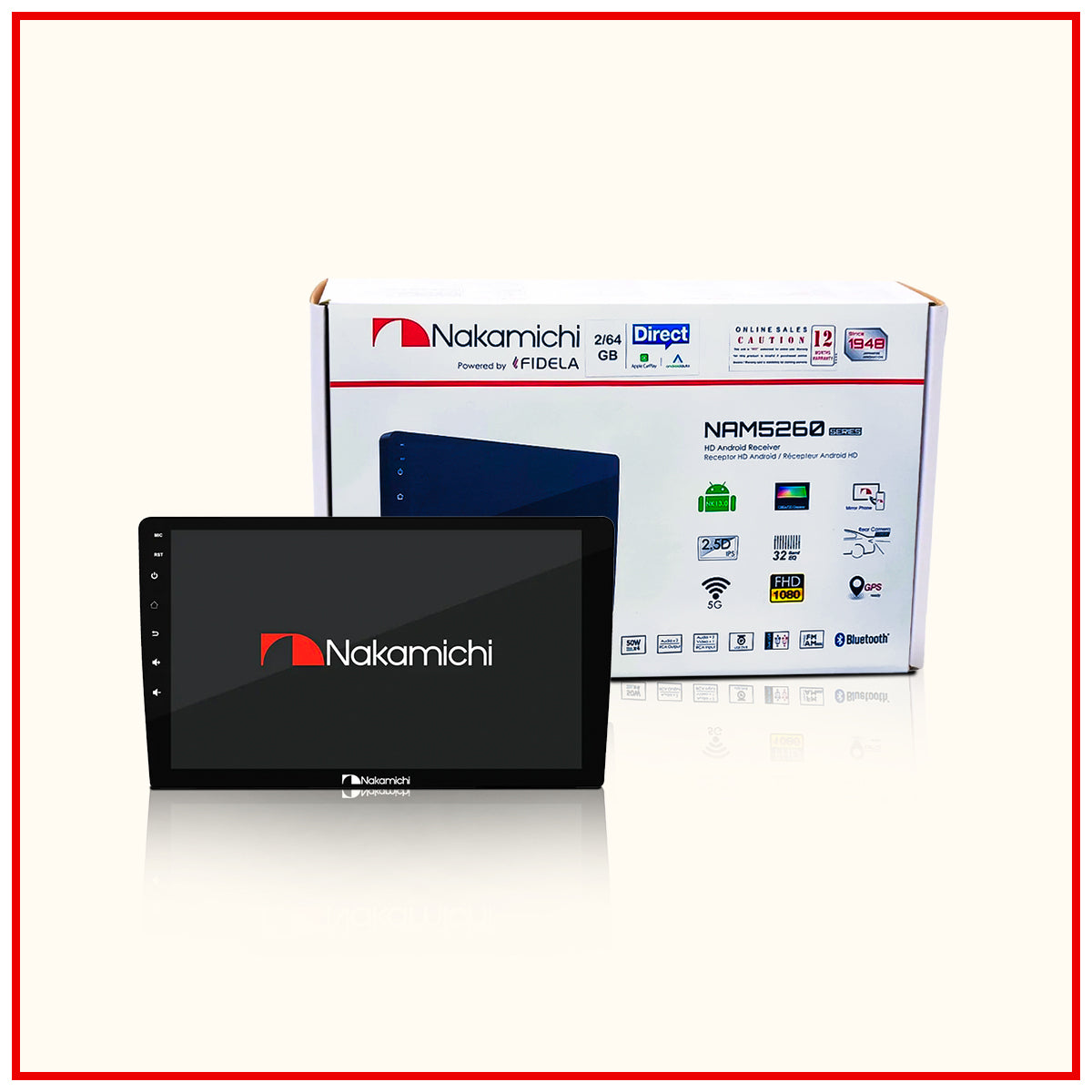 Nakamichi NAM5260 9” (4GB+64GB) Android Media Stereo Player