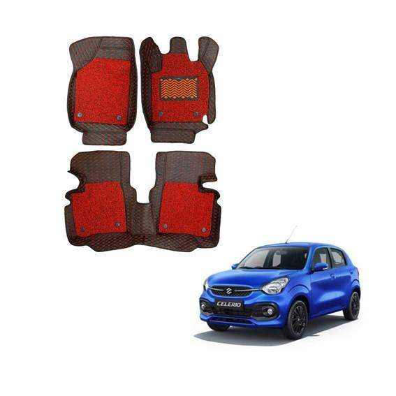 Maruti Suzuki New Celerio Luxury 7D Foot Mats - Red Colour