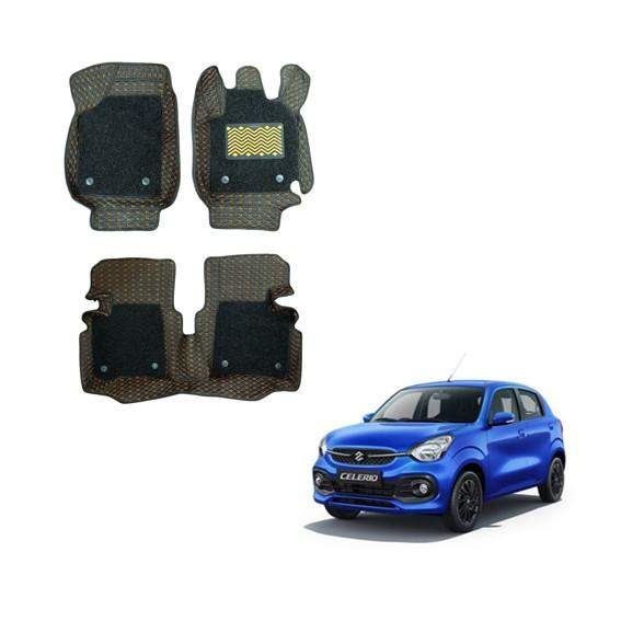 Maruti Suzuki New Celerio Superior 7D Mat Carpet - Black/Tan Colour